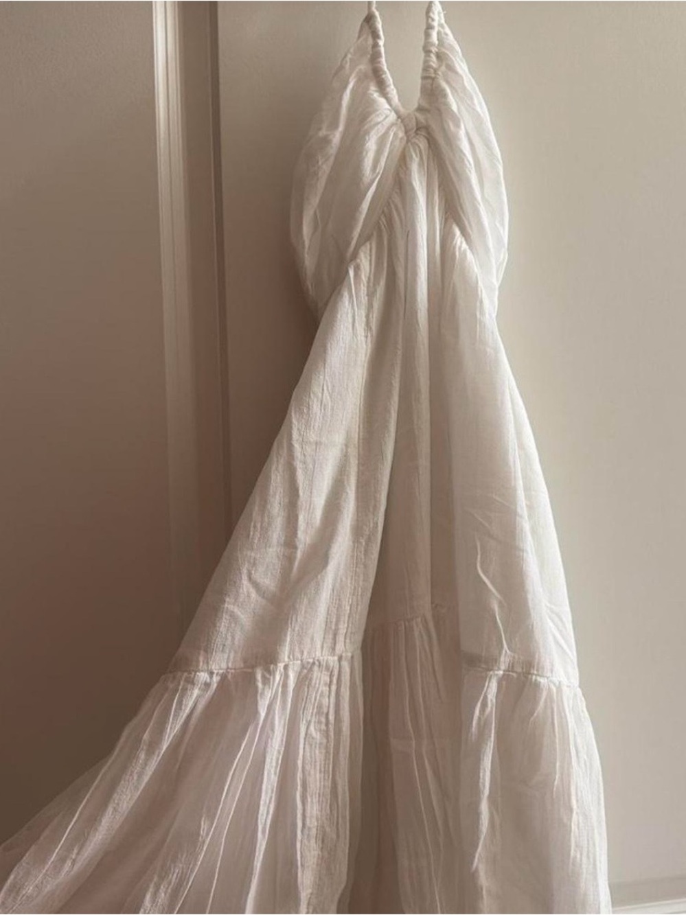 AE Flowy ruched halter maxi dress